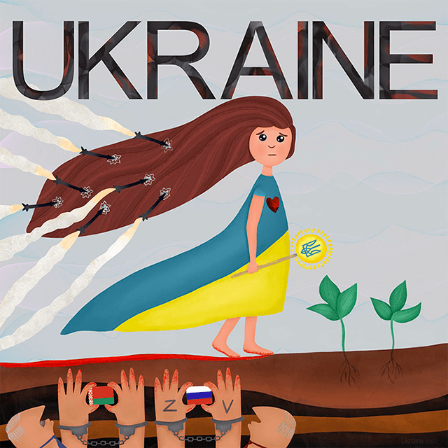 Pain. Ukraine 2022.  Digital art from Ukraine in my heart NFT collection
